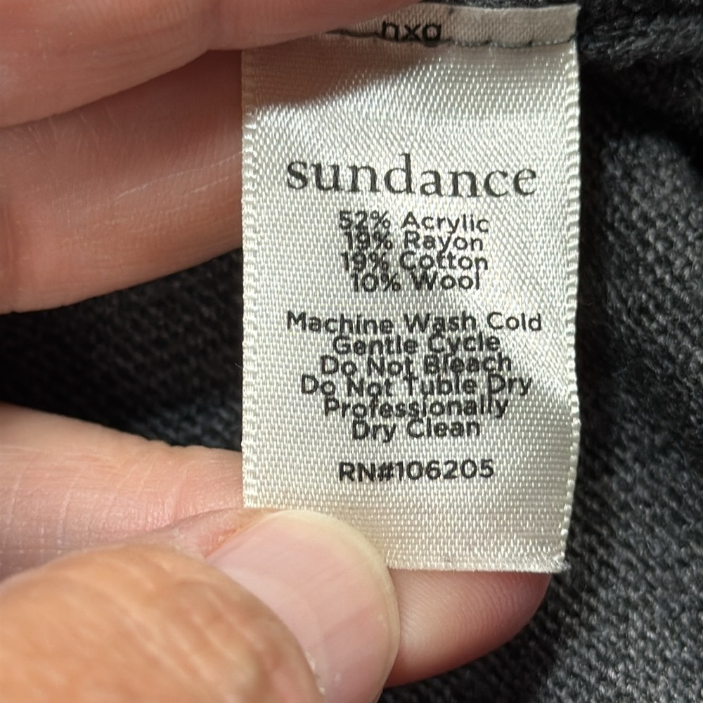 Sundance Charcoal Gray Square Neck Bell Sleeve Sweater Size Small - Picture 8 of 8